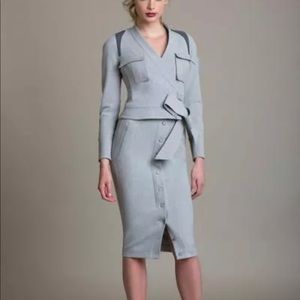 New Byron Lars Tailored Black Wrap Blazer Size 2